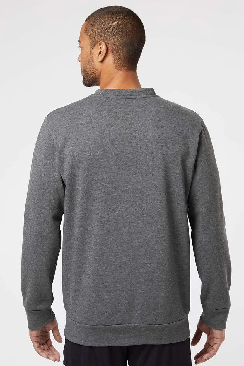 Adidas Mens Fleece Crewneck Sweatshirt - Heather Dark Grey - Closeout