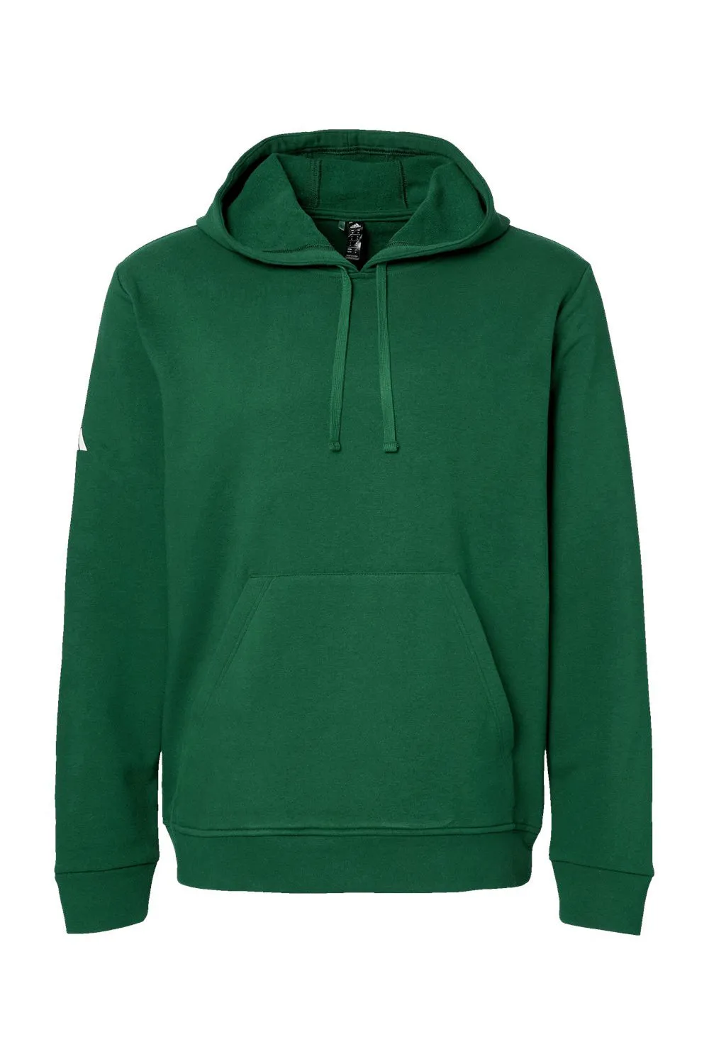Adidas Mens Fleece Hooded Sweatshirt Hoodie w/ Pouch Pocket - Collegiate Green