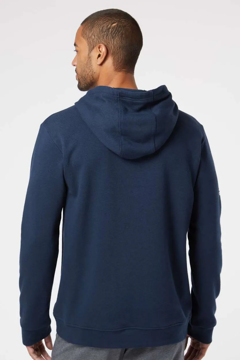 Adidas Mens Fleece Hooded Sweatshirt Hoodie w/ Pouch Pocket - Collegiate Navy Blue