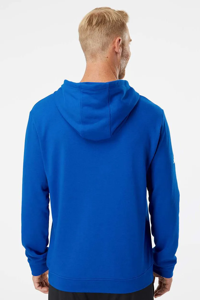 Adidas Mens Fleece Hooded Sweatshirt Hoodie w/ Pouch Pocket - Collegiate Royal Blue