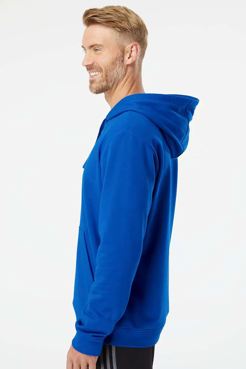Adidas Mens Fleece Hooded Sweatshirt Hoodie w/ Pouch Pocket - Collegiate Royal Blue