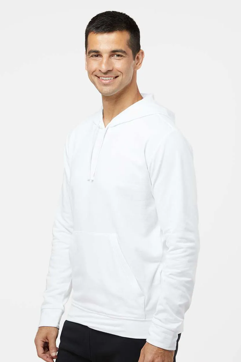 Adidas Mens Fleece Hooded Sweatshirt Hoodie w/ Pouch Pocket - White