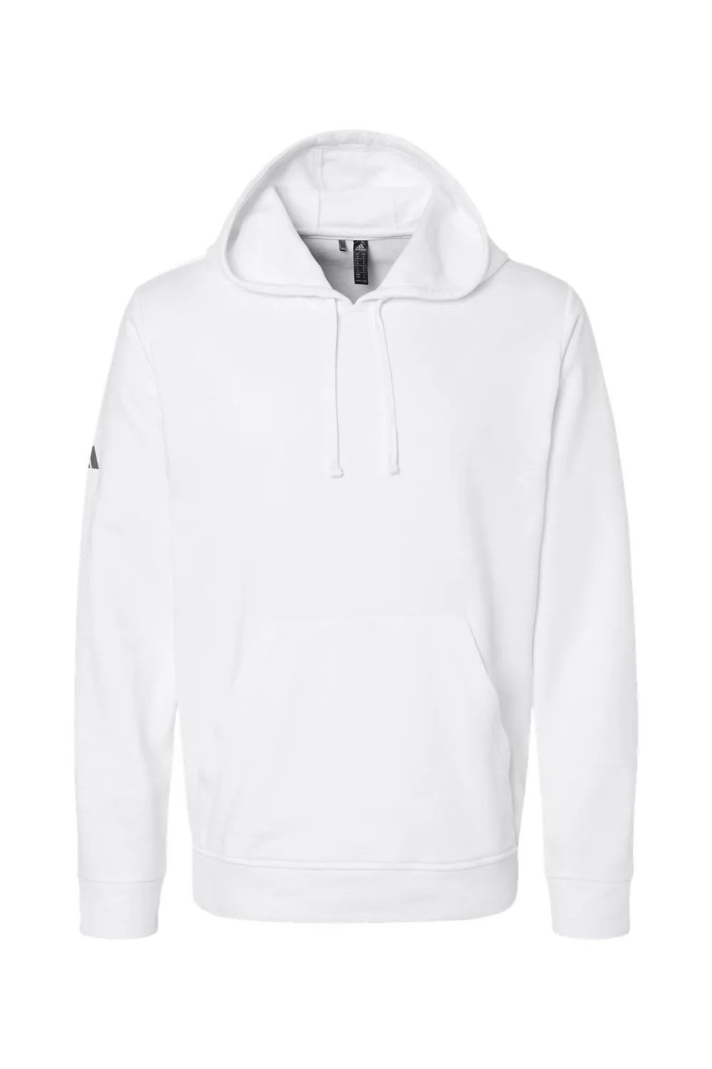 Adidas Mens Fleece Hooded Sweatshirt Hoodie w/ Pouch Pocket - White