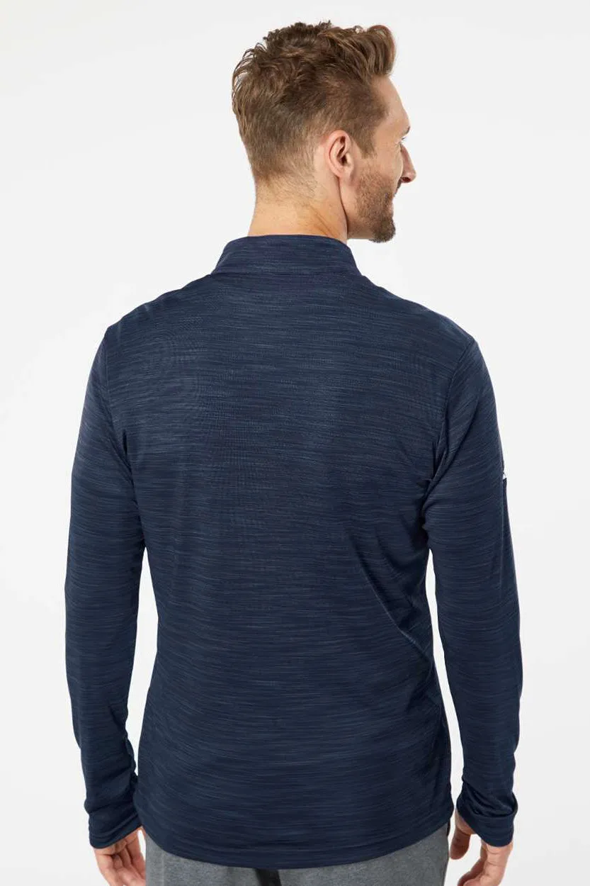 Adidas Mens Moisture Wicking 1/4 Zip Sweatshirt - Collegiate Navy Blue Melange