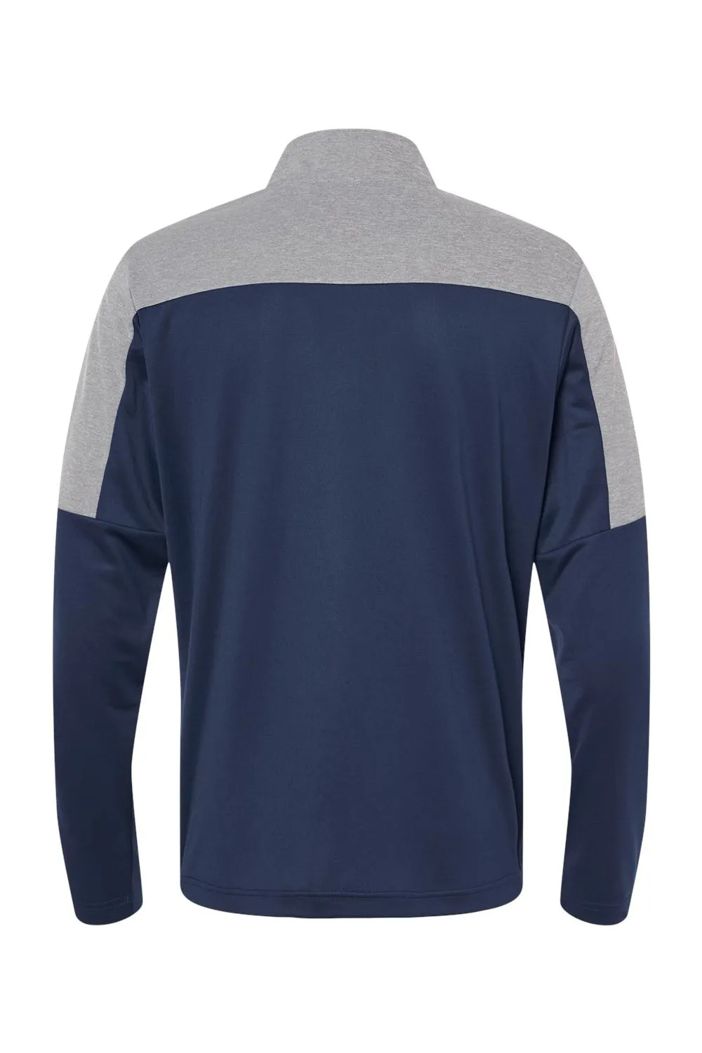 Adidas Mens Moisture Wicking 1/4 Zip Sweatshirt - Collegiate Navy Blue/Grey Melange