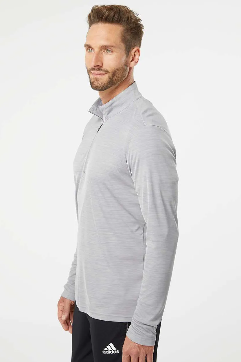 Adidas Mens Moisture Wicking 1/4 Zip Sweatshirt - Mid Grey Melange