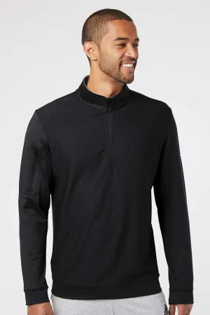 Adidas Mens Performance UPF 50  1/4 Zip Sweatshirt w/ Pocket - Black