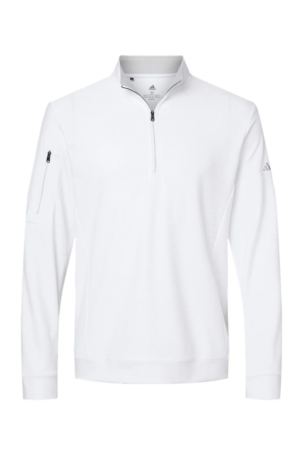 Adidas Mens Performance UPF 50  1/4 Zip Sweatshirt w/ Pocket - White