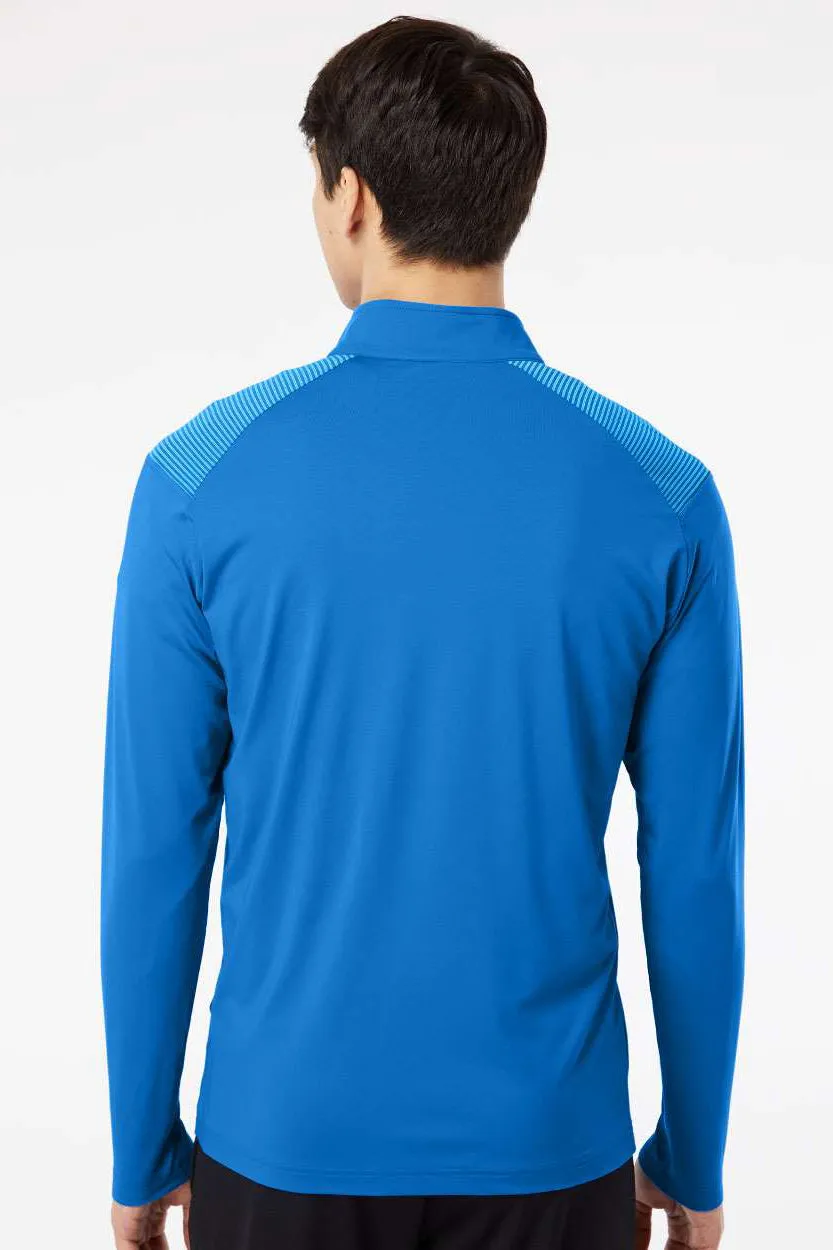 Adidas Mens Shoulder Stripe Moisture Wicking 1/4 Zip Sweatshirt - Glory Blue