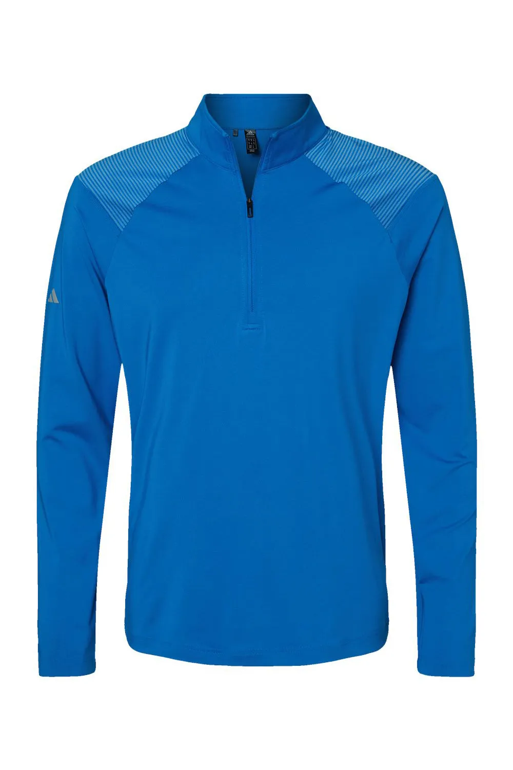 Adidas Mens Shoulder Stripe Moisture Wicking 1/4 Zip Sweatshirt - Glory Blue
