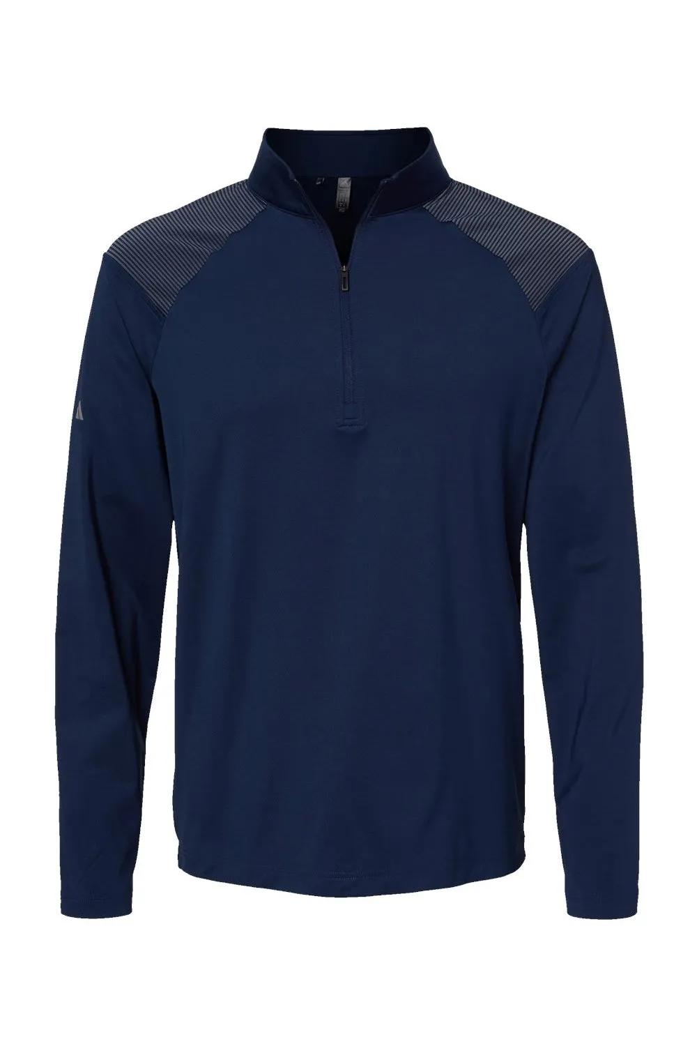 Adidas Mens Shoulder Stripe Moisture Wicking 1/4 Zip Sweatshirt - Team Navy Blue
