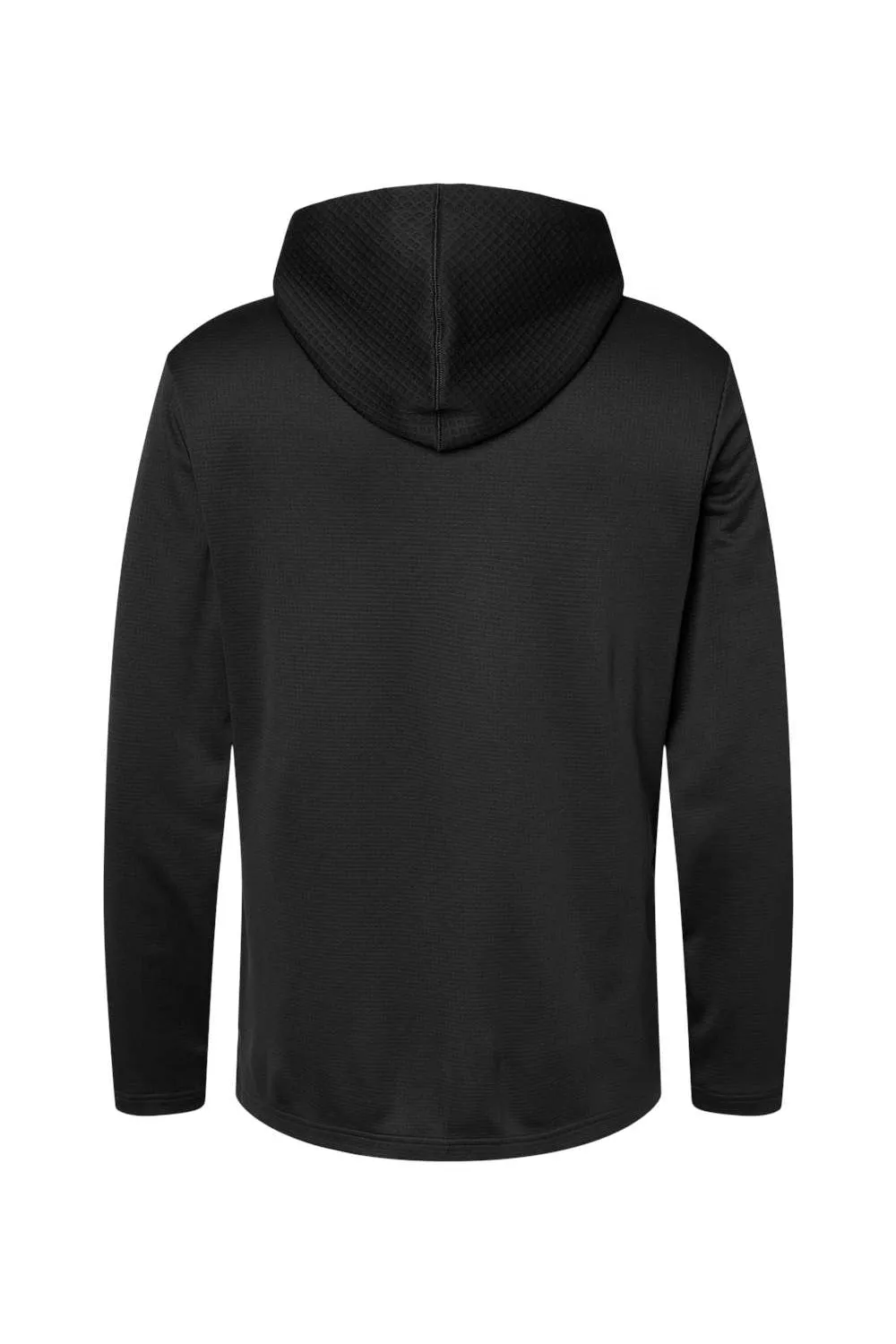 Adidas Mens Textured Mixed Media Hooded Sweatshirt Hoodie - Black
