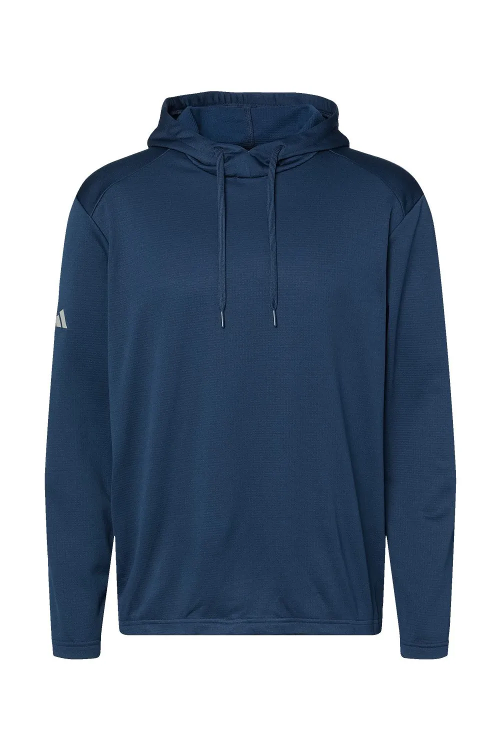 Adidas Mens Textured Mixed Media Hooded Sweatshirt Hoodie - Collegiate Navy Blue