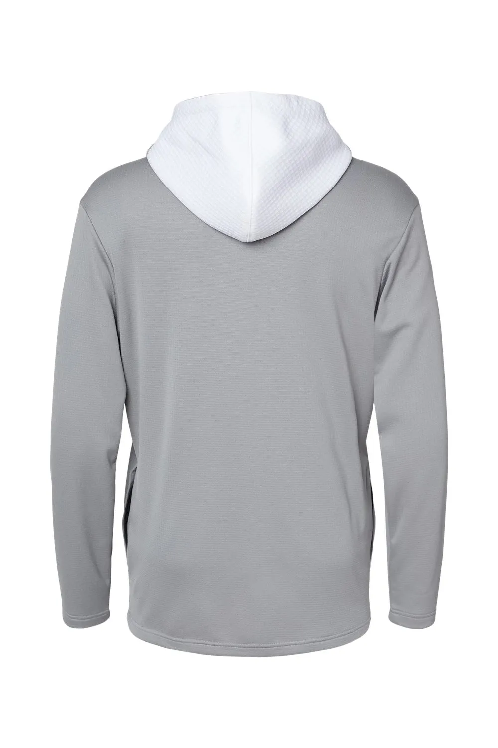 Adidas Mens Textured Mixed Media Hooded Sweatshirt Hoodie - Grey