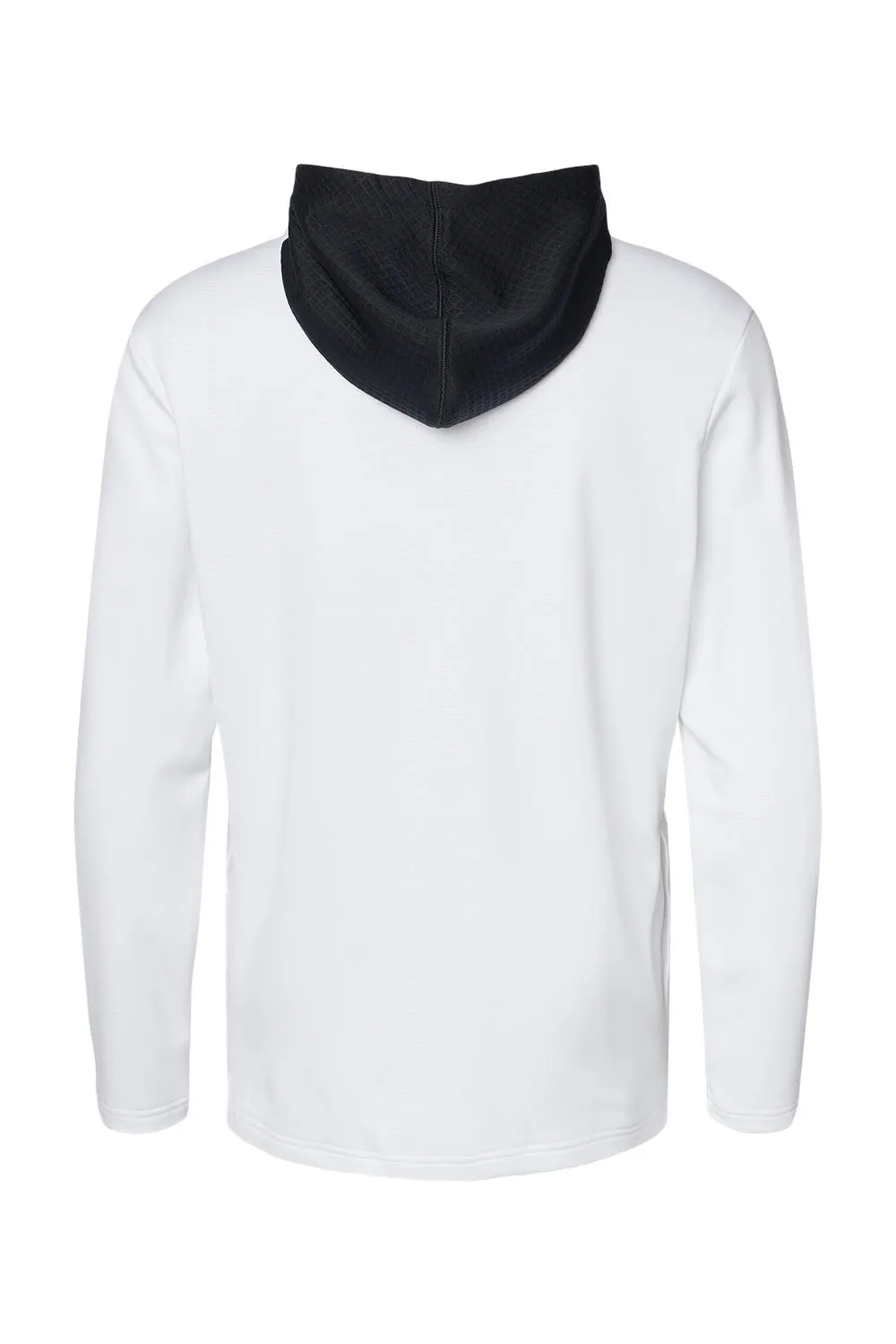 Adidas Mens Textured Mixed Media Hooded Sweatshirt Hoodie - White