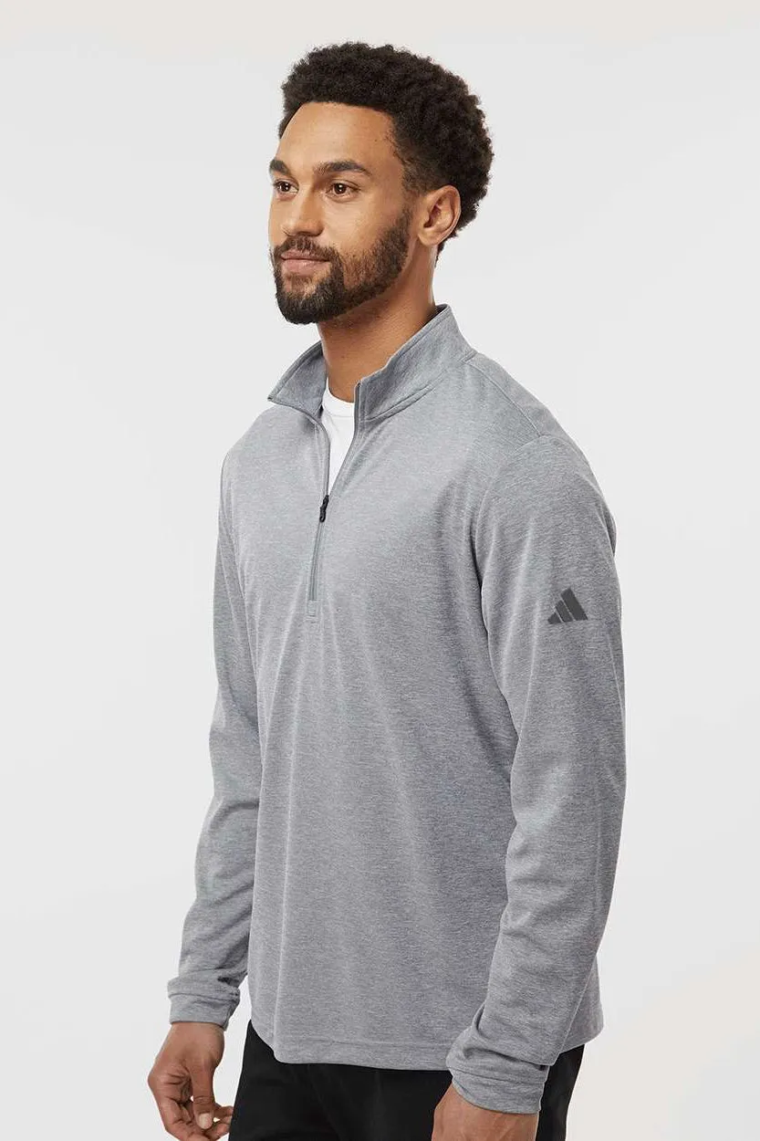 Adidas Mens UPF 50  1/4 Zip Sweatshirt - Grey Melange