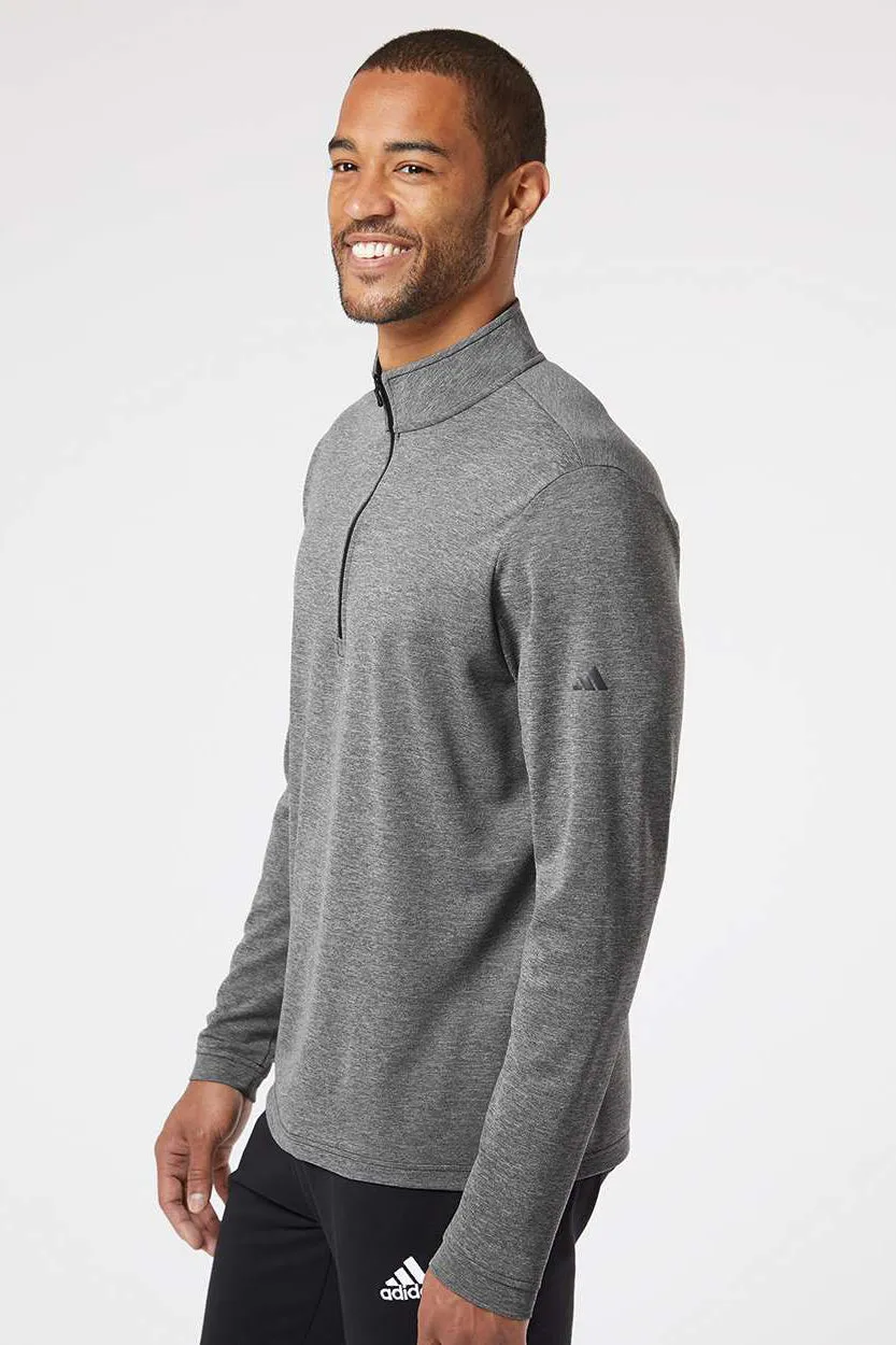 Adidas Mens UPF 50  1/4 Zip Sweatshirt - Heather Black