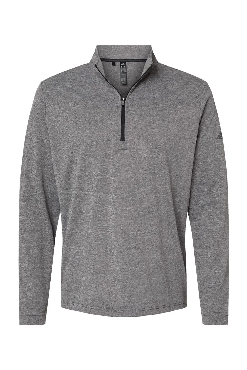 Adidas Mens UPF 50  1/4 Zip Sweatshirt - Heather Black