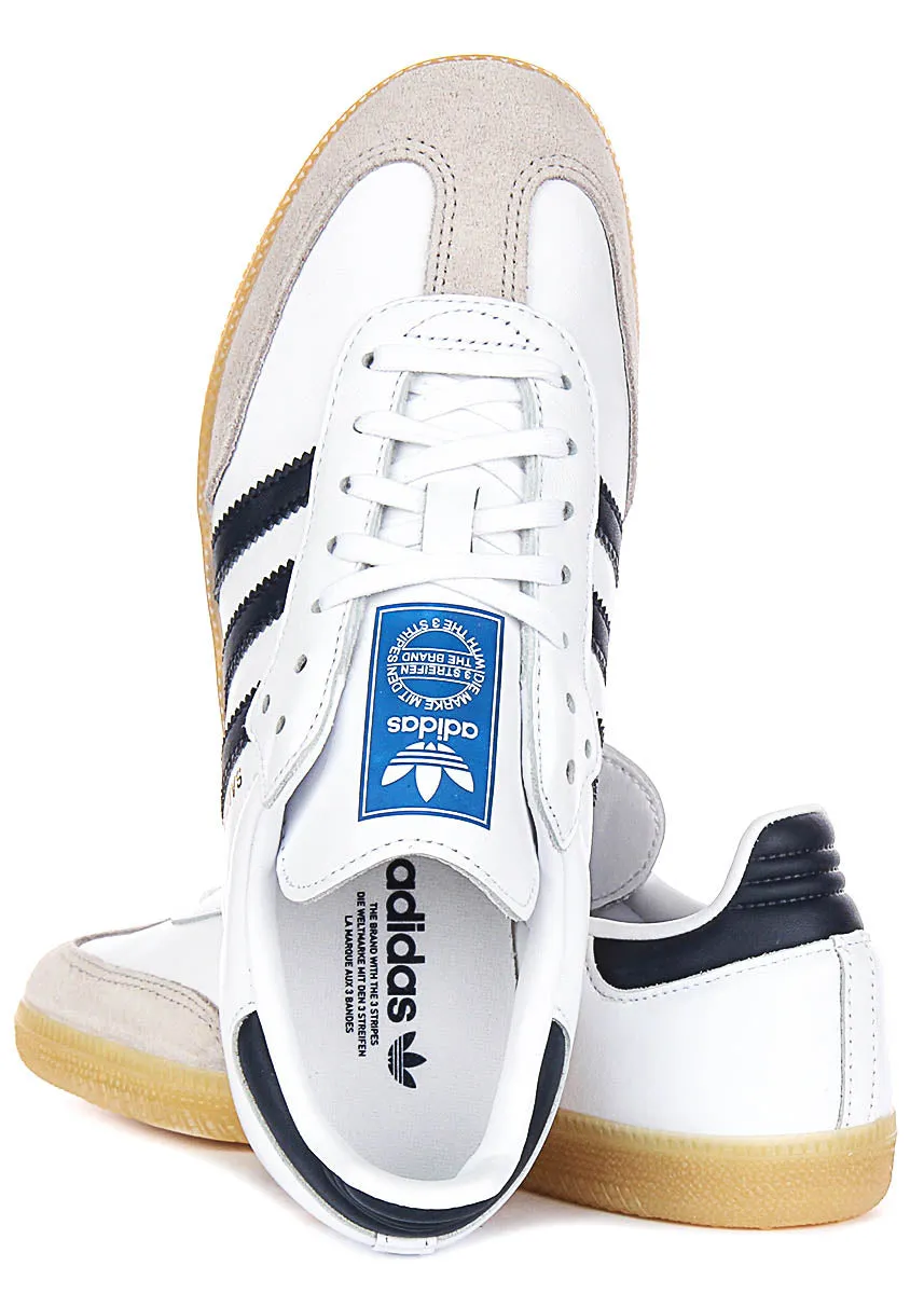 Adidas Samba OG In White Navy For Youth Shoes Adidas