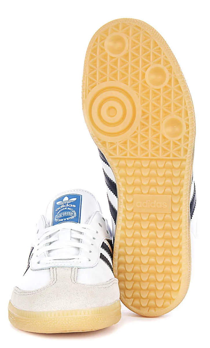 Adidas Samba OG In White Navy For Youth Shoes Adidas