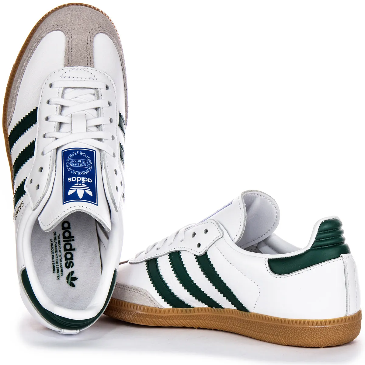 Adidas Samba OG J In White Green For Youth Shoes Adidas
