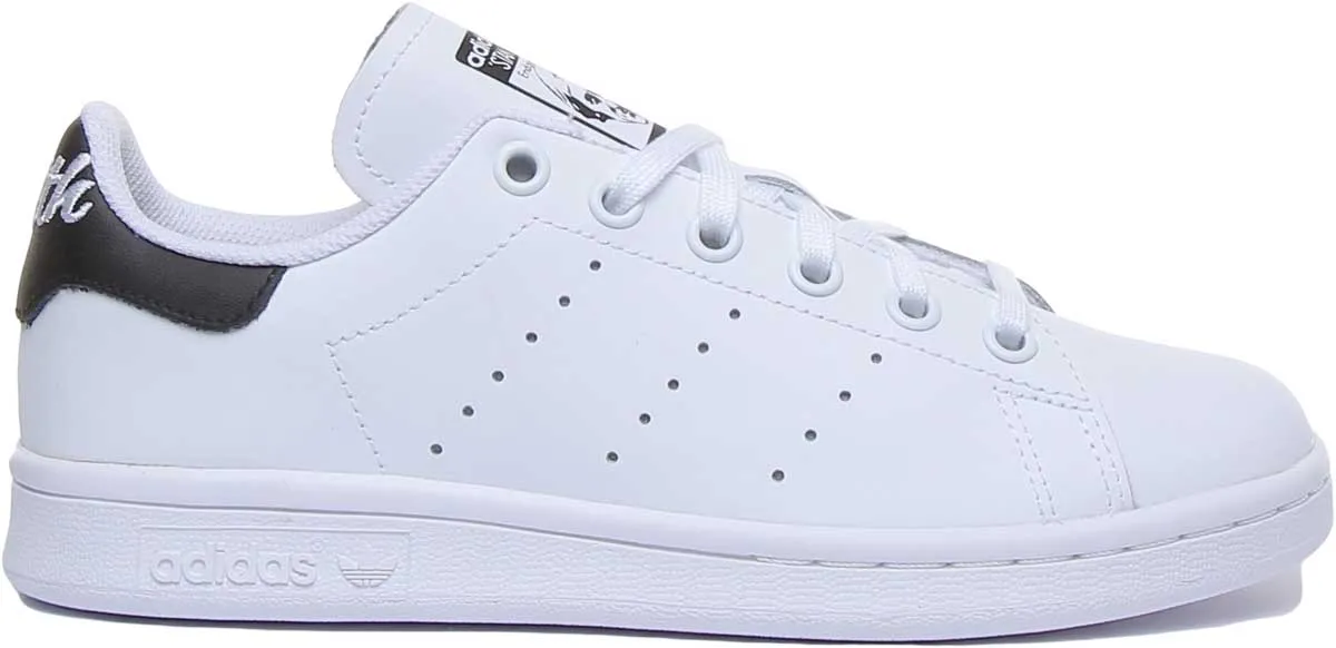 Adidas Stan Smith Leather Trainers In White Black For Youth Shoes Adidas