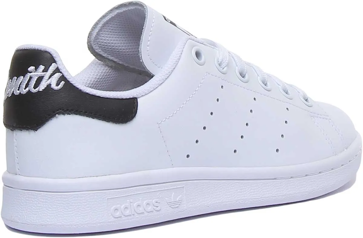 Adidas Stan Smith Leather Trainers In White Black For Youth Shoes Adidas