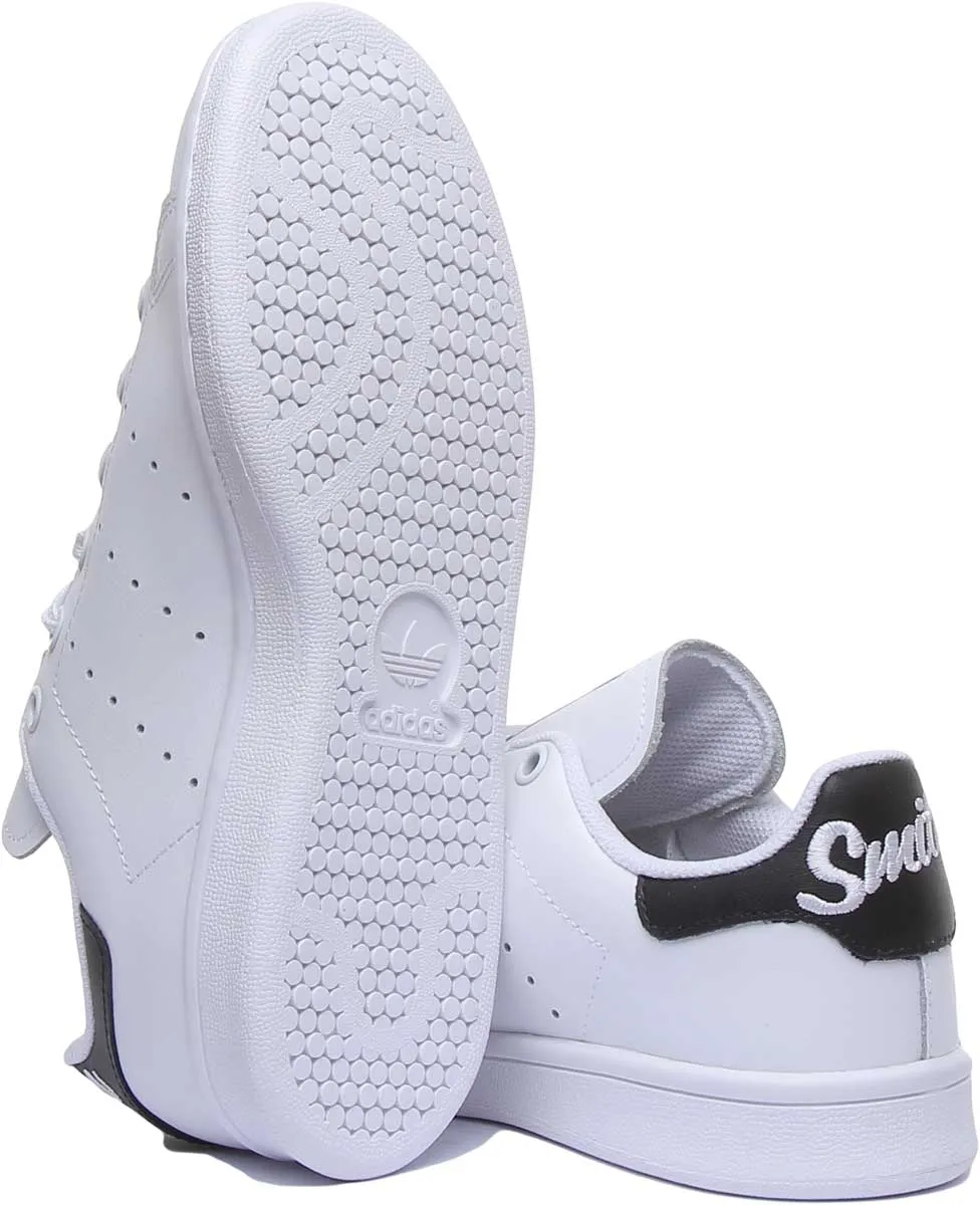 Adidas Stan Smith Leather Trainers In White Black For Youth Shoes Adidas