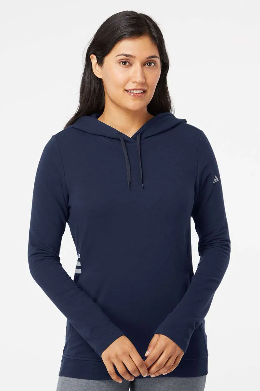 Adidas Womens Hooded Sweatshirt Hoodie w/ Pockets - Collegiate Navy Blue - Closeout