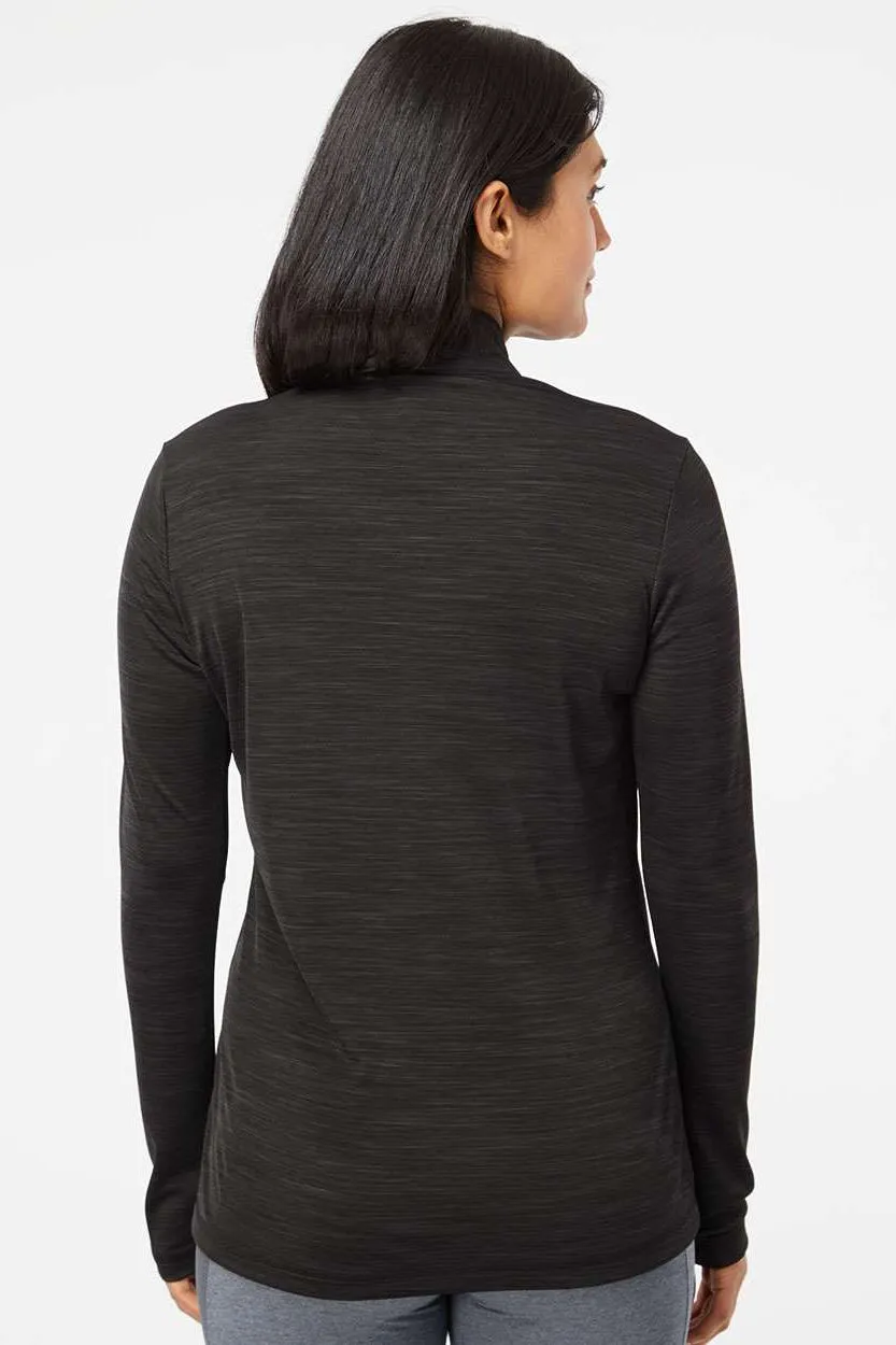Adidas Womens Moisture Wicking 1/4 Zip Sweatshirt - Black Melange