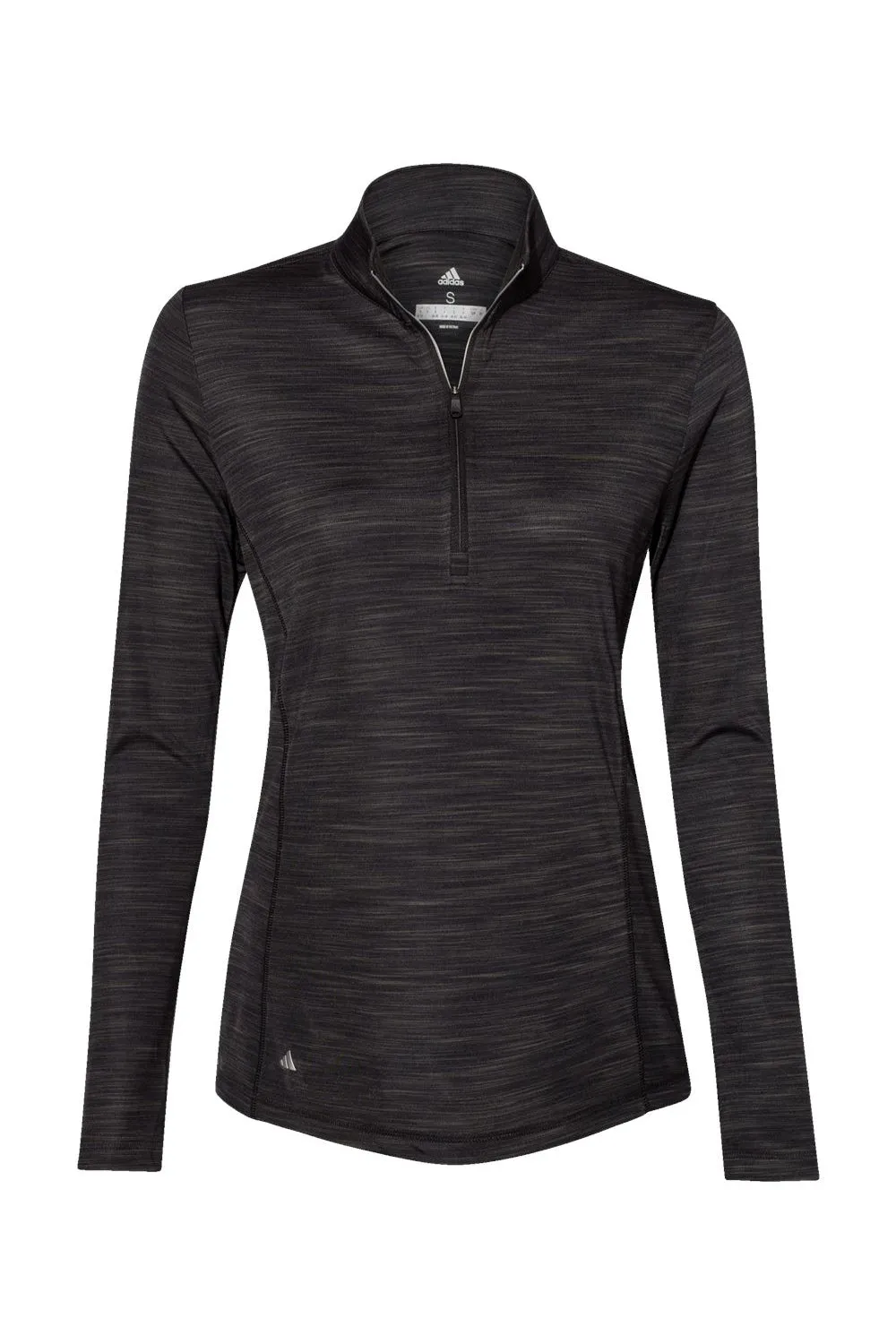 Adidas Womens Moisture Wicking 1/4 Zip Sweatshirt - Black Melange