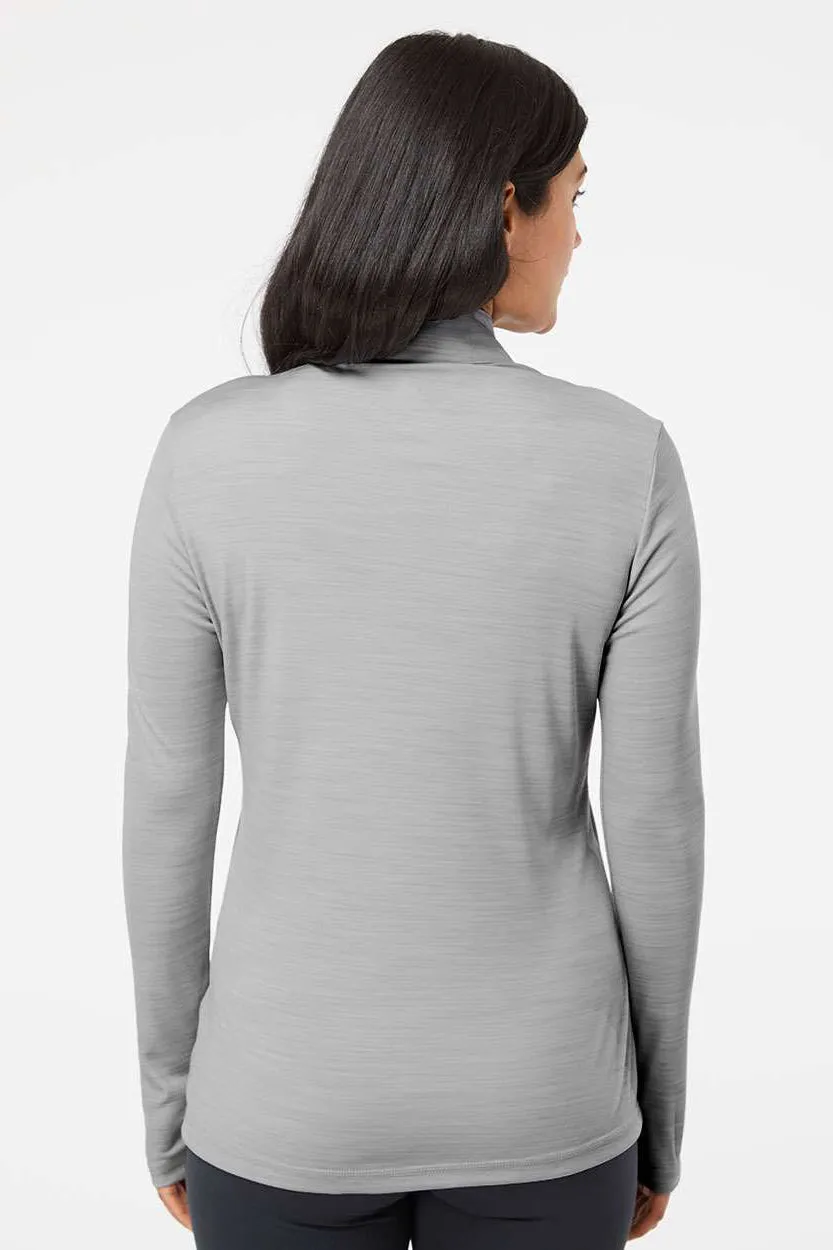 Adidas Womens Moisture Wicking 1/4 Zip Sweatshirt - Mid Grey Melange