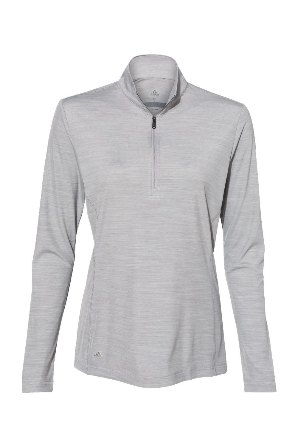 Adidas Womens Moisture Wicking 1/4 Zip Sweatshirt - Mid Grey Melange