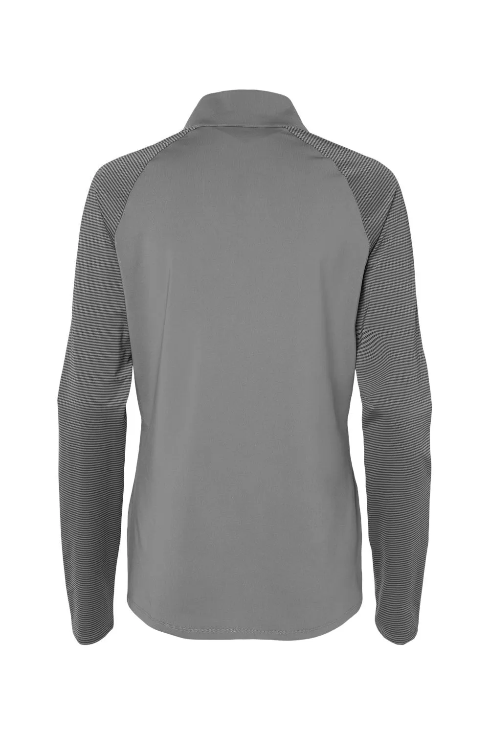 Adidas Womens Stripe Block Moisture Wicking 1/4 Zip Sweatshirt - Grey