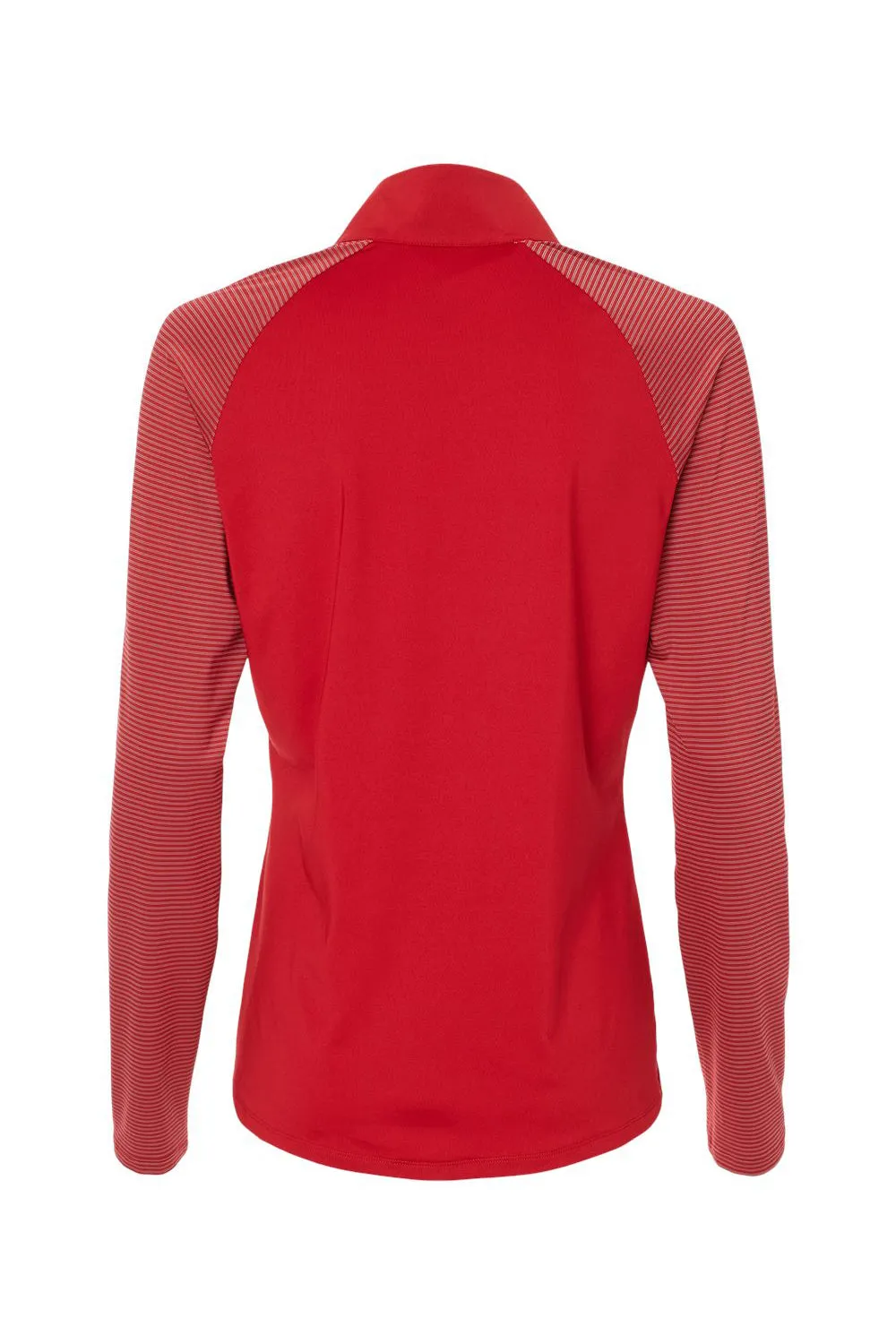 Adidas Womens Stripe Block Moisture Wicking 1/4 Zip Sweatshirt - Team Power Red
