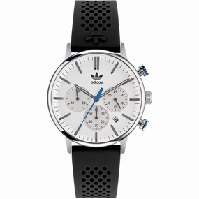 Adidas Men's Watch - Originals Chronograph White Dial Black Rubber Strap | AOSY22014 Luxury Quartz Watch Quartz Watch Sale