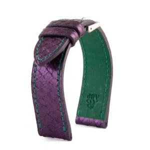 a??Eco-friendly "Upcycling"" watch strap - Purple salmon Luxury watch bands Limited edition watch bands