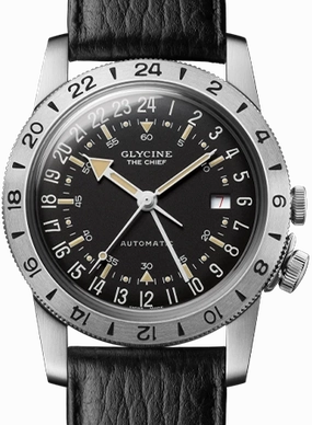 Airman ??The Chief?? GMT Black - Leather Ref. GL0465,automatic watch,automatic watches for men,automatic watches for women,luxury automatic watch,minimalist automatic watch,dress automatic watch,vintage automatic watch,automatic watch sale