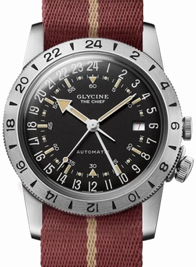 Airman ??The Chief?? GMT Black - Military Nylon Strap Ref. GL0472,automatic watch,automatic watches for men,automatic watches for women,luxury automatic watch,minimalist automatic watch,dress automatic watch,vintage automatic watch,automatic watch sale