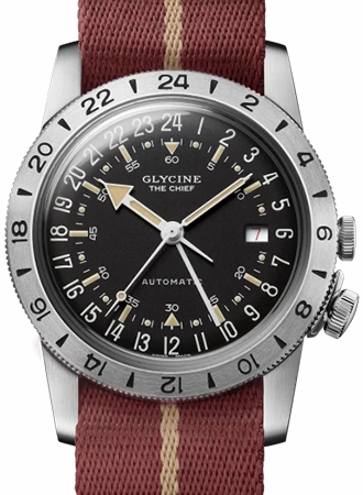 Airman ??The Chief?? GMT Black - Military Nylon Strap Ref. GL0472,automatic watch,automatic watches for men,automatic watches for women,luxury automatic watch,minimalist automatic watch,dress automatic watch,vintage automatic watch,automatic watch sale