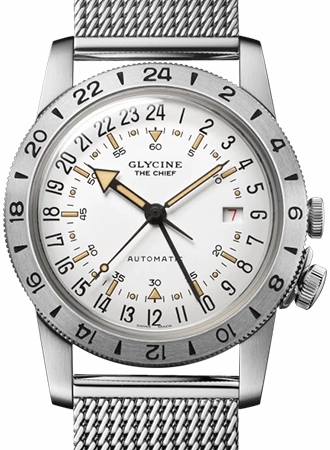 Airman ??The Chief?? GMT White - Bracelet Ref. GL0466,automatic watch,automatic watches for men,automatic watches for women,luxury automatic watch,minimalist automatic watch,dress automatic watch,vintage automatic watch,automatic watch sale