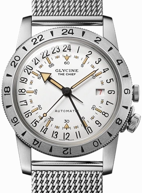 Airman ??The Chief?? GMT White - Bracelet Ref. GL0466,automatic watch,automatic watches for men,automatic watches for women,luxury automatic watch,minimalist automatic watch,dress automatic watch,vintage automatic watch,automatic watch sale
