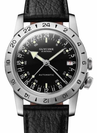 Airman No. 1 Black GMT 36 Ref. GL0370,automatic watch,automatic watches for men,automatic watches for women,luxury automatic watch,minimalist automatic watch,dress automatic watch,vintage automatic watch,automatic watch sale