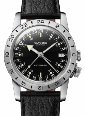 Airman No. 1 Black GMT 36 Ref. GL0370,automatic watch,automatic watches for men,automatic watches for women,luxury automatic watch,minimalist automatic watch,dress automatic watch,vintage automatic watch,automatic watch sale