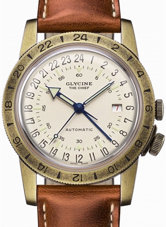 Airman Vintage "The Chief" GMT Aged Cream Ref. GL0304,automatic watch,automatic watches for men,automatic watches for women,luxury automatic watch,minimalist automatic watch,dress automatic watch,vintage automatic watch,automatic watch sale