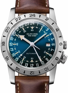Airman Vintage "The Chief" GMT Blue Ref. GL0306,automatic watch,automatic watches for men,automatic watches for women,luxury automatic watch,minimalist automatic watch,dress automatic watch,vintage automatic watch,automatic watch sale