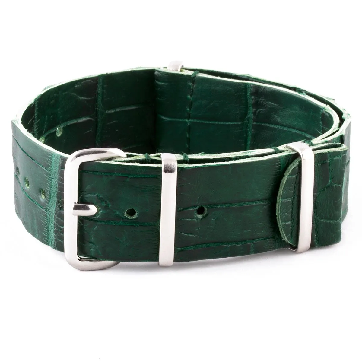 a??Leather 100% Wild nato strap - Wild alligator (black, brown, blue, grey...)