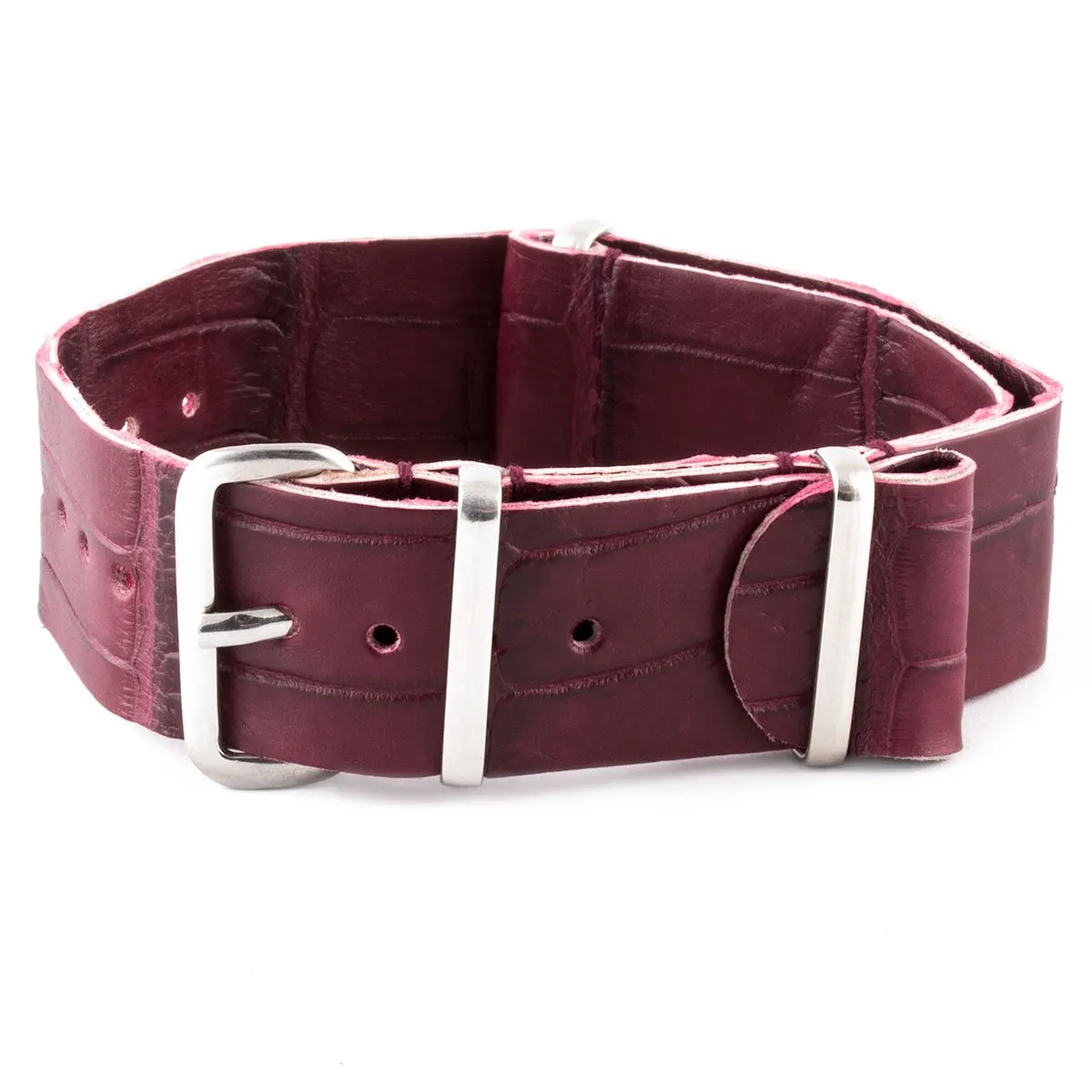 a??Leather 100% Wild nato strap - Wild alligator (black, brown, blue, grey...)