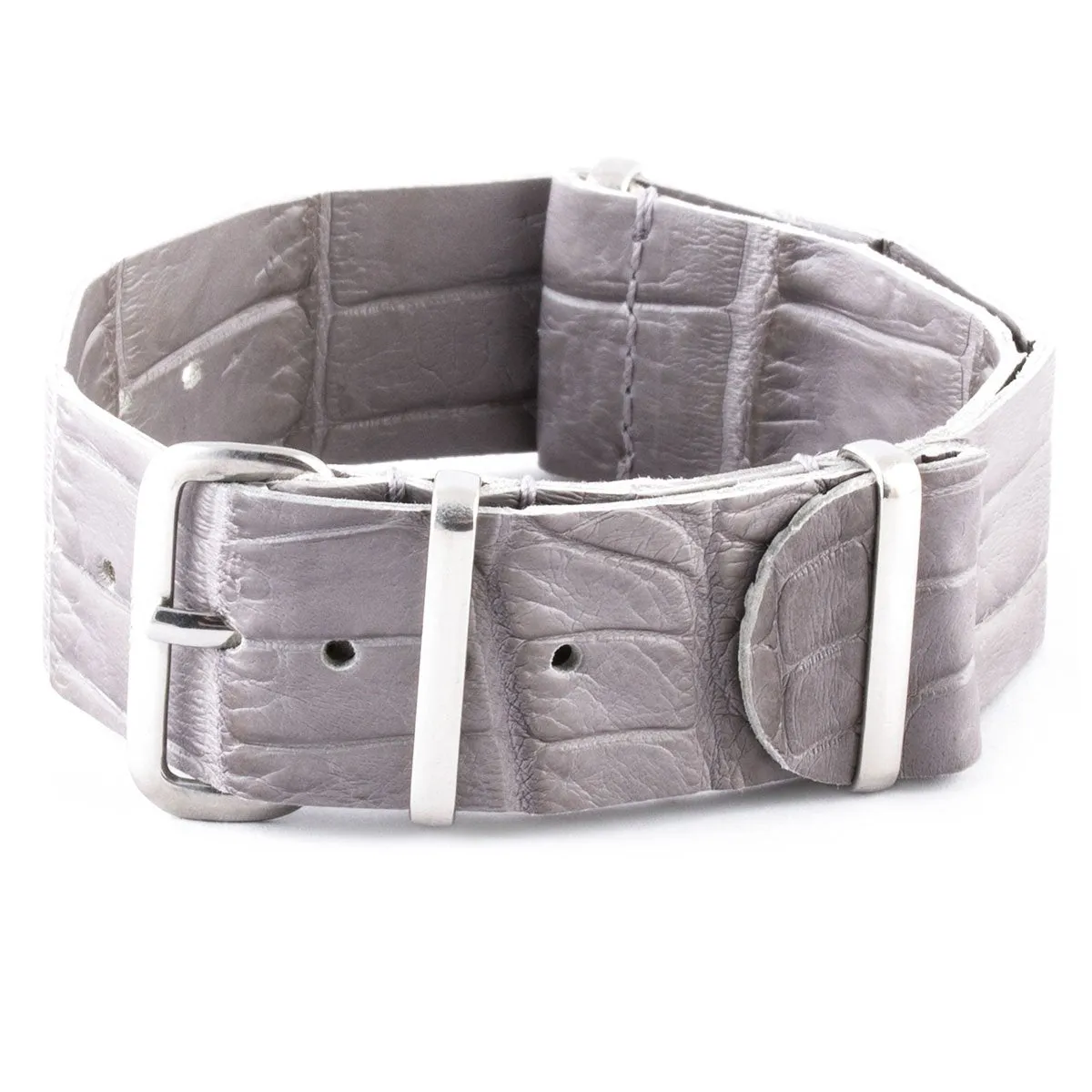 a??Leather 100% Wild nato strap - Wild alligator (black, brown, blue, grey...)