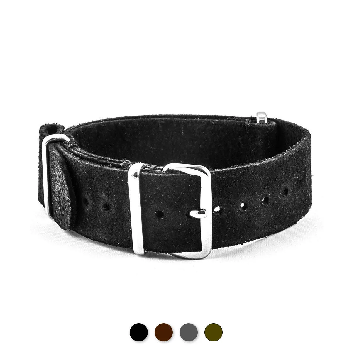 a??Leather nato strap - Brushed calf (black, brown, grey, kaki)
